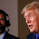Donald Trump and his son, Jr., at the Evander Holyfield/ Vitor Belfort fight at Seminole Hard Rock Hotel and Casino in Hollywood, Florida on Sept. 11, 2021.